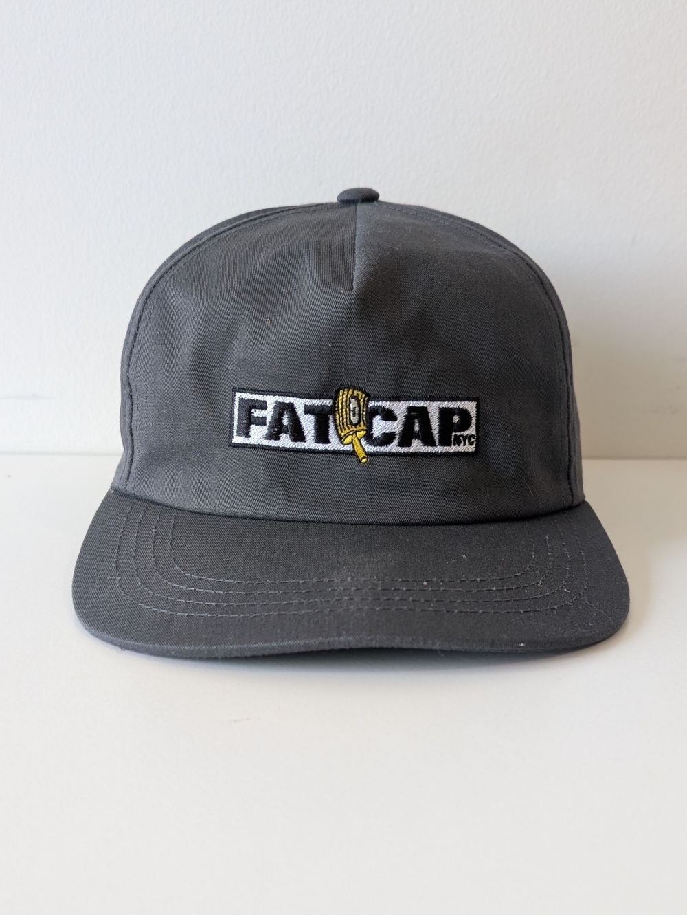 Rare Fat Cap NYC Grey Snapback Cap
